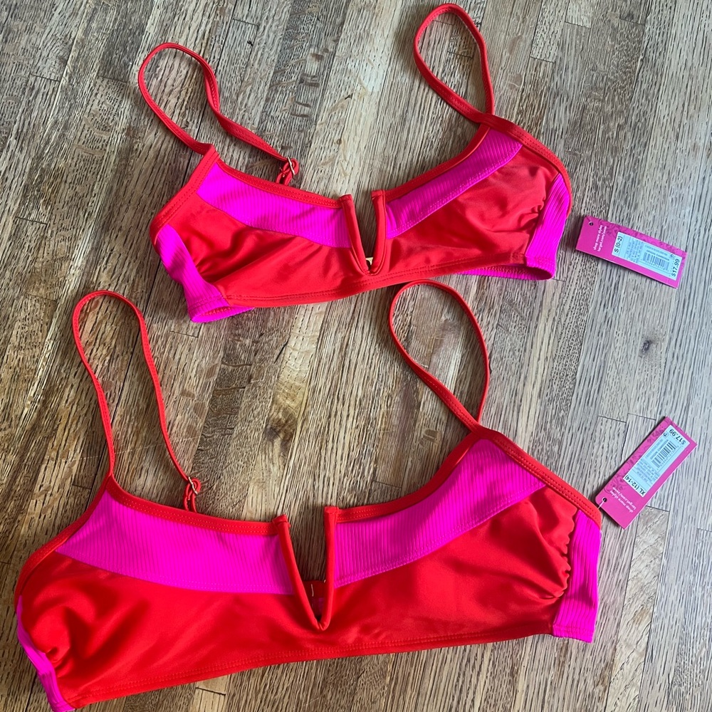 Red and Pink Ubar Bikini Top